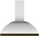 Vent-A-Hood® 36" Stainless Steel with Real Brass Wall Mounted Range Hood-0
