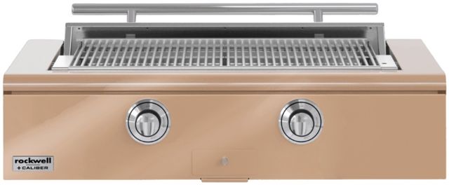 Caliber™ Rockwell Social 2-Burner Champagne Built-In Natural Gas Grill with Polished Chrome Hardware-0