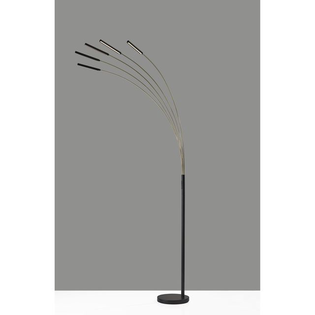Adesso® Zodiac Black/Antique Brass LED Arc Lamp-3