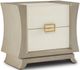 Currey & Company Koji Oyster Gray/Cream/Brushed Polished Brass Nightstand-0