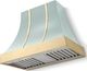 La Cornue CornuFé Cascade 36" Roquefort Wall Mounted Range Hood with Polished Brass Trim-0