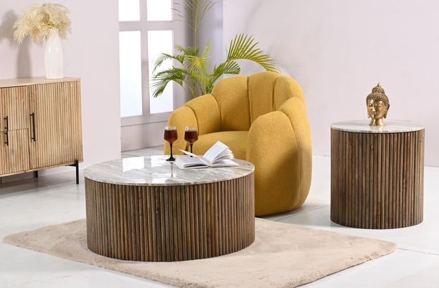Jaipur Furniture Reysdale White Storage Coffee Table with Brown Base-1