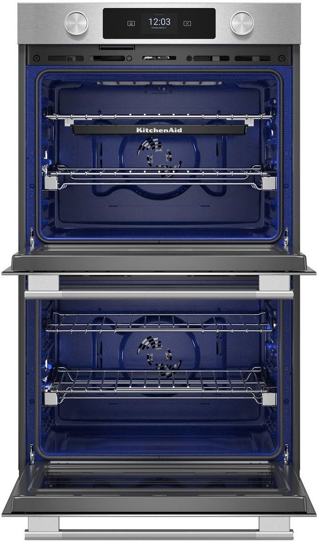 KitchenAid® 30" PrintShield™ Stainless Steel Smart Double Electric Wall Oven with Assisted Cook Cycles-1