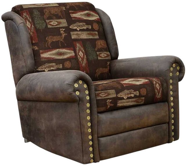Marshfield Furniture Cumberland Brown/Gray Swivel Rocker Recliner-0