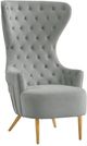 TOV Furniture Jezebel Gray Velvet Wingback Accent Chair-0