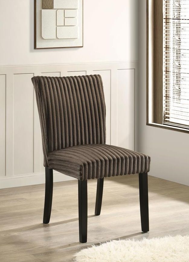 Coaster® Dermott 2-Piece Chocolate Upholstered Dining Side Chair Set-1