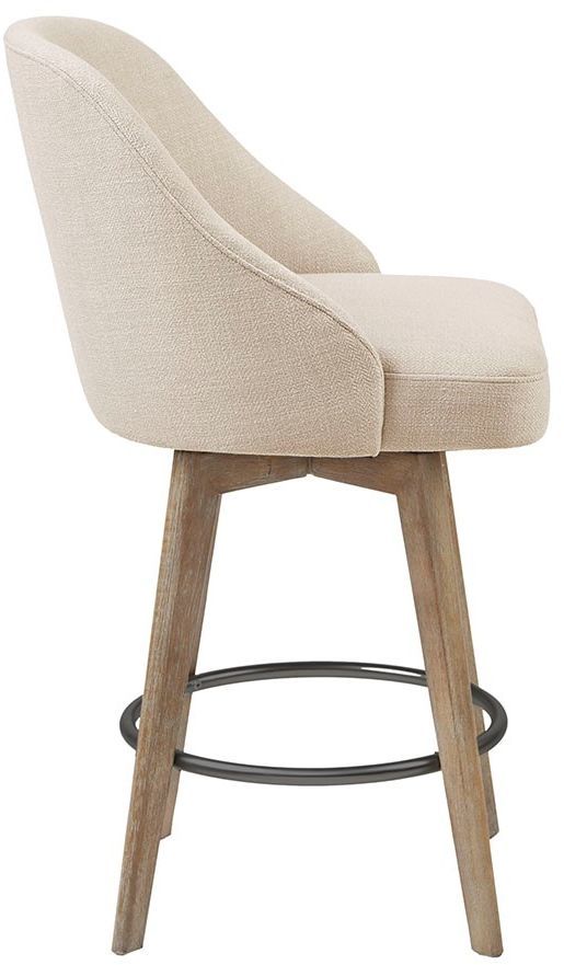 Olliix by Madison Park Sand Pearce Counter Stool with Swivel Seat-2
