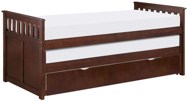 Homelegance® Rowe Dark Cherry Youth Twin/Twin Bed with Twin Trundle-0