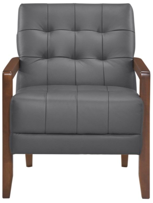 Homelegance® Crafton Dark Gray/Walnut Accent Chair-2