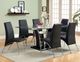 Furniture of America® Richfield 7-Piece Glass Top Dining Table Set with Black and Chrome Pedestal-0