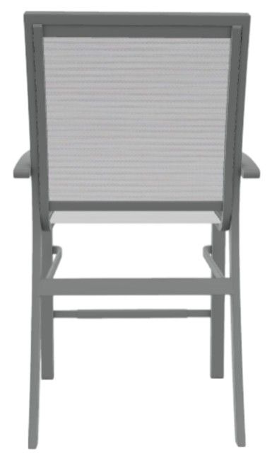 Telescope Casual Kendall Abalone/Graphite Aluminum/Fabric Outdoor Sling Stacking Balcony Height Arm Chair-3