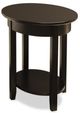 Handstone Customizable Demilune Espresso Elliptical Oval End Table with Shelf-0