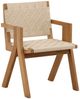 Dovetail Furniture Mesa Cream/Natural Wicker/Wooden Outdoor Dining Chair-0