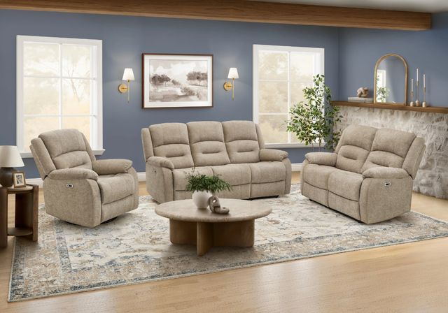 Monarch Specialties Inc. Beige Large Power Swivel Glider Reclining Chair with USB Ports-2