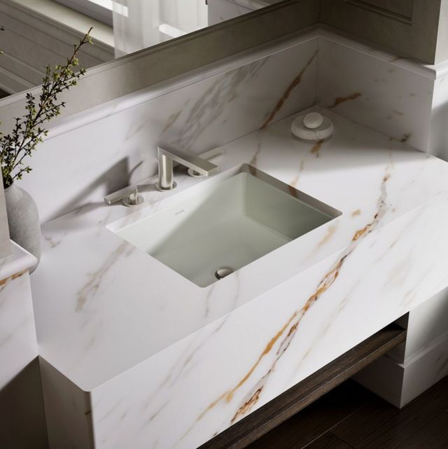 Kohler Verticyl® Dune 19.75" Rectangular Undermount Bathroom Sink Overflow Drain-2