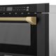 ZLINE Autograph Edition 30" 1.2 Cu. Ft. Black Stainless Steel Built-in Microwave Drawer with Champagne Bronze Helix Handle-5