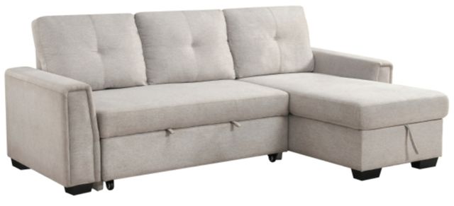 Homelegance® Convene 2-Piece Light Gray Sectional with Reversible Chaise and Pull-out Bed-0