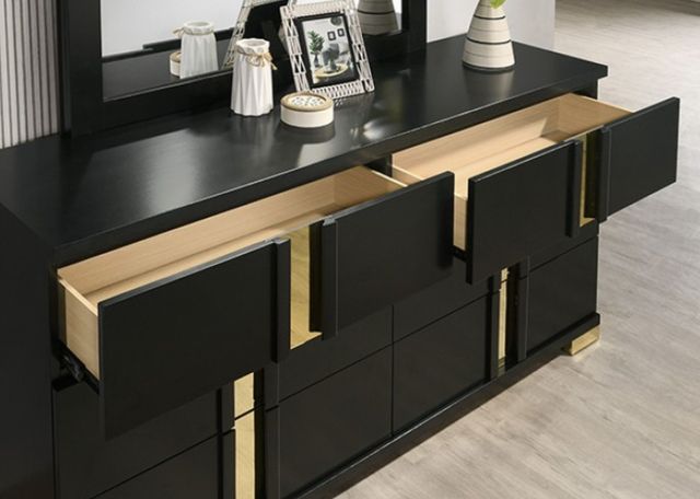 Furniture of America® Lillestrom Black/Gold Dresser-4