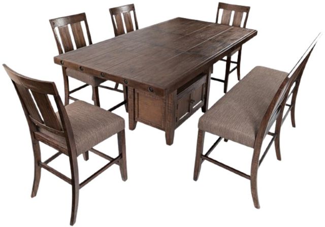Jofran Inc. Mission Viejo 6-Piece Warm Brown Counter Dining Set-2
