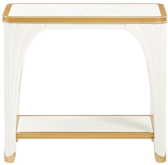 Michael Amini® La Terrazza Creamy Pearl Rectangular End Table-1