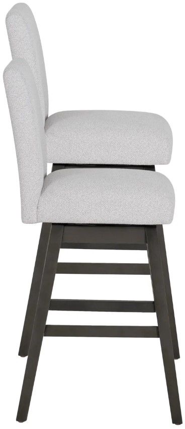 Linon Cohen 2-Piece Gray Upholstered Bar Stool Set-3