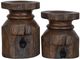 Crestview Collection Barn Post 2-Piece Dark Brown Candleholder Set-0