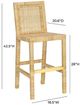 TOV Furniture Amara Cream/Natural Rattan Bar Stool-2