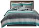 Olliix by Madison Park Essentials Saben Aqua Queen Complete Reversible Coverlet and Cotton Sheet Set-1