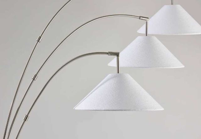 Adesso® Braxton Brushed Steel 3-Arm Arc Floor Lamp-1