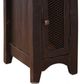 International Furniture Direct Pueblo Weathered Black Chairside Table with Brown Top-1