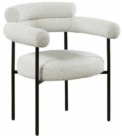 Meridian Furniture Blake Cream/Matte Black Dining Chair-0