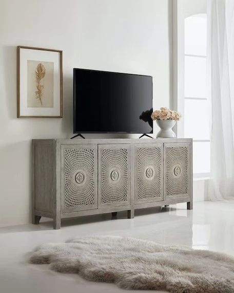 Hooker® Furniture Melange Emmett Natural Gray Entertainment Console-1