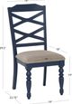 Powell® Trimble 2-Piece Beige/Navy Blue Dining Side Chair Set-2