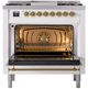 Ilve® Nostalgie II Noblesse 36'' Custom RAL Color Pro Style Dual Fuel Range with Brass Trim-1