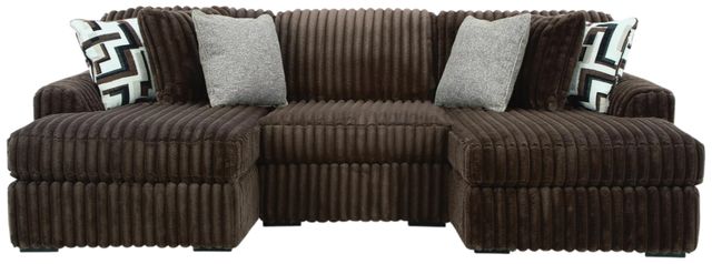 Signature Design by Ashley® Midnight-Madness 3-Piece Chocolate U-Shaped Sectional and Double Chaise-0