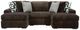 Signature Design by Ashley® Midnight-Madness 3-Piece Chocolate U-Shaped Sectional and Double Chaise-0
