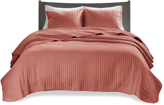 Olliix by Madison Park Coral Full/Queen Keaton Reversible Coverlet Set-0
