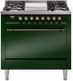 Ilve® Nostalgie II Series 36" Emerald Green Pro Style Dual Fuel Range-0
