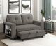 Homelegance® Robinson Dark Brown Loveseat with Pull-Out Bed, Shelves, and Charging Ports-2