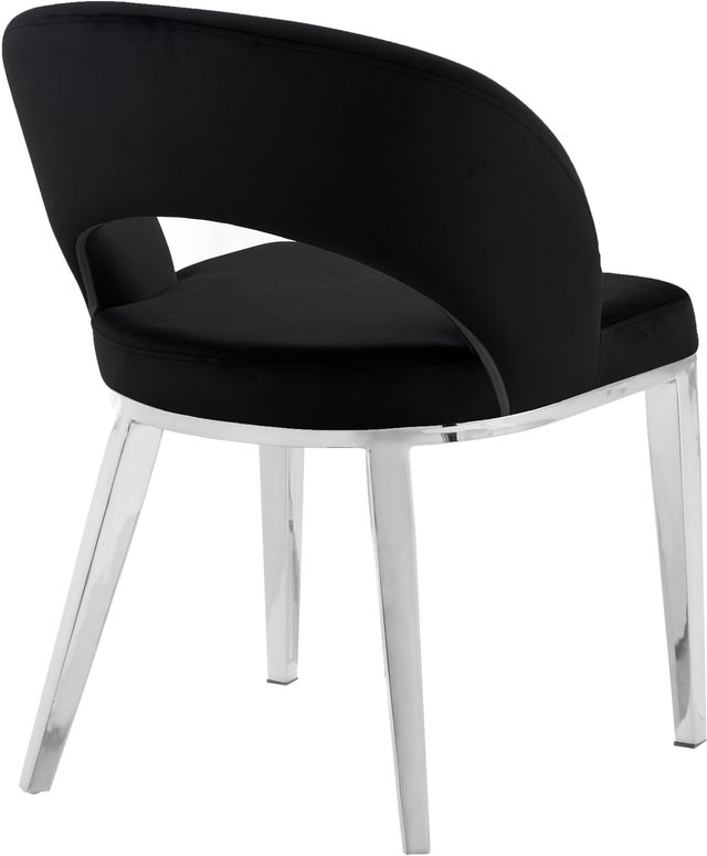 Meridian Furniture Roberto Black/Chrome Velvet Dining Chair-2