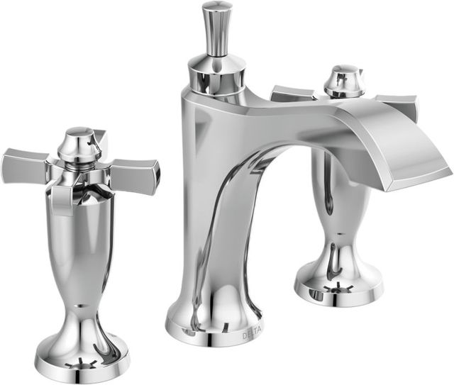 Delta Dorval® Chrome 2-Handle Cross Widespread Bathroom Faucet-0