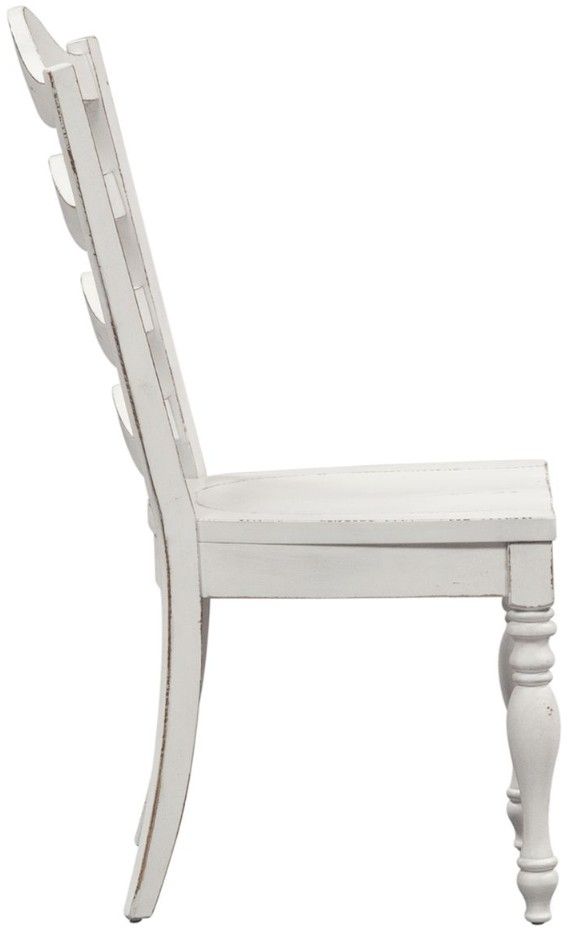Liberty Furniture Magnolia Manor Antique White Ladder Back Side Chair-3