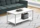 Monarch Specialties Inc. White 40"L Two Tier Coffee Table with Black Metal Frame -1