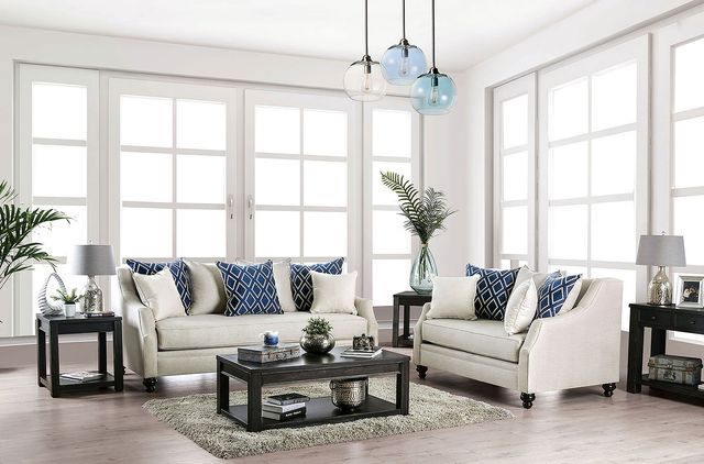 Furniture of America® Nefyn Ivory Sofa-1