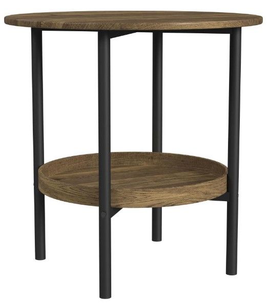 Coaster® Delfin Brown Round Side Table with Black Base