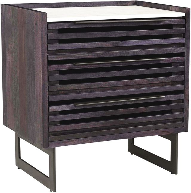 Moe's Home Collection Paloma Charcoal Grey Nightstand with White Marble Top-0