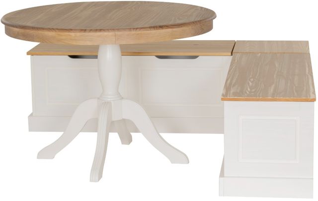 Linon Tobin 2-Piece Natural/White Two-Tone Backless Corner Nook Set-2