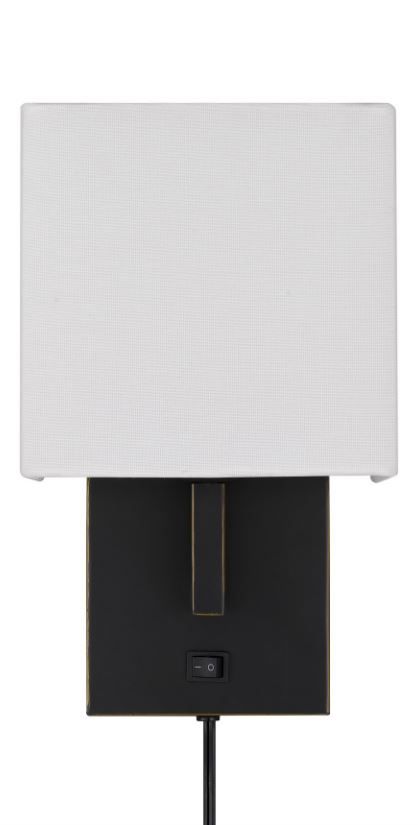Cal® Lighting & Accessories Oberlin Dark Bronze/White Wall Lamp-2