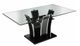 Furniture of America® Glenview Glass Top Dining Set with Black Base-0