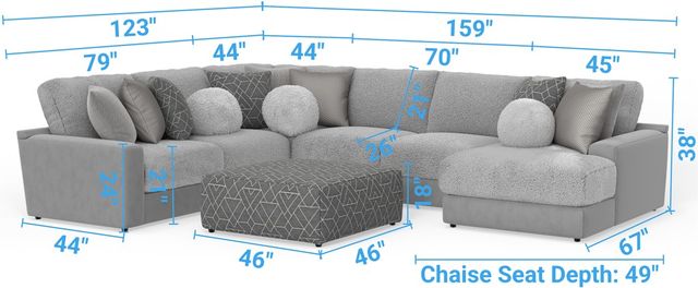 Jackson Furniture Canyon 5-Piece Gray/Platinum/Zinc Right-Arm Facing Sectional and Ottoman-2